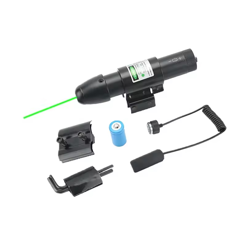 Säädettävä taktinen taskulamppu, vihreä lasertähtäin painekytkimellä