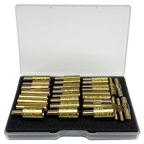 Pistoolin puhdistustangon kiinnityssovittimet 30 kpl pakkaus 5-40 8-32 10-32 5/16-27 M3 M4 M5 kierteet uros- ja naarasvarren liittimessä