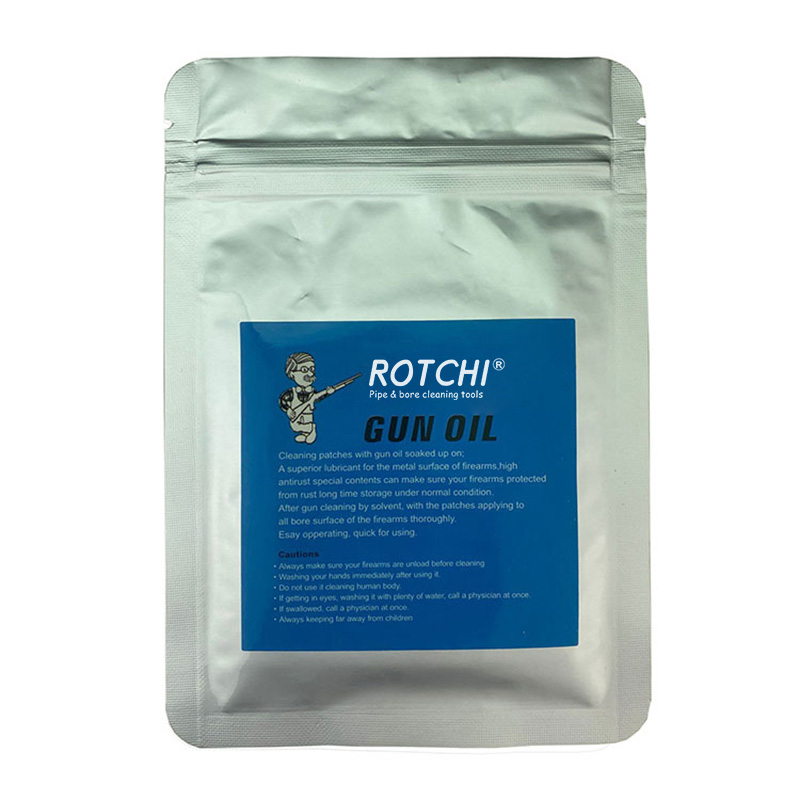 Opp-pakatut öljyä imeytyneet aseen puhdistuspaikat