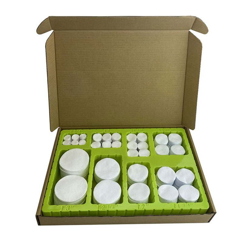 Universaali valkoinen puuvillakangas, neliön muotoinen aseenpuhdistuslaput läpipainopakkaus